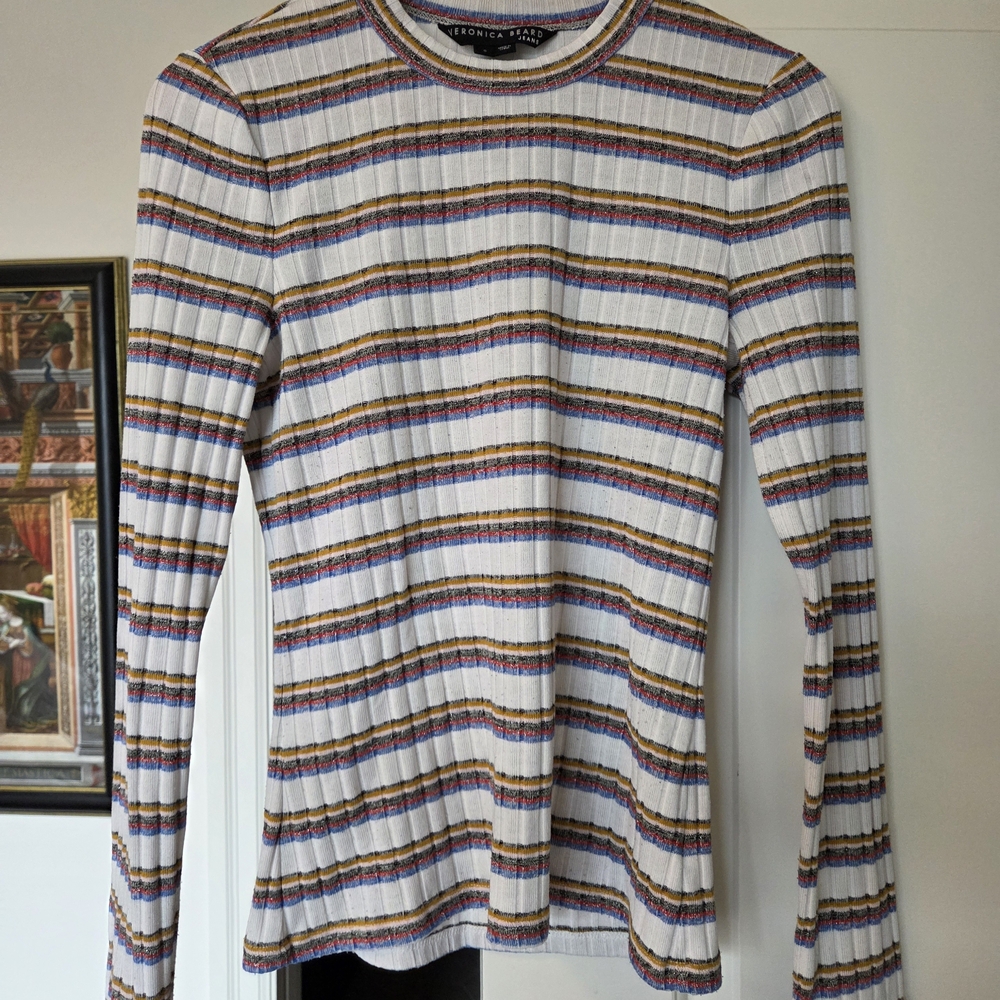 Veronica Beard Knit Top Multi Stripe Size Small